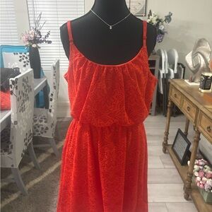 Bailey Blue Vibrant Red Lace Dress